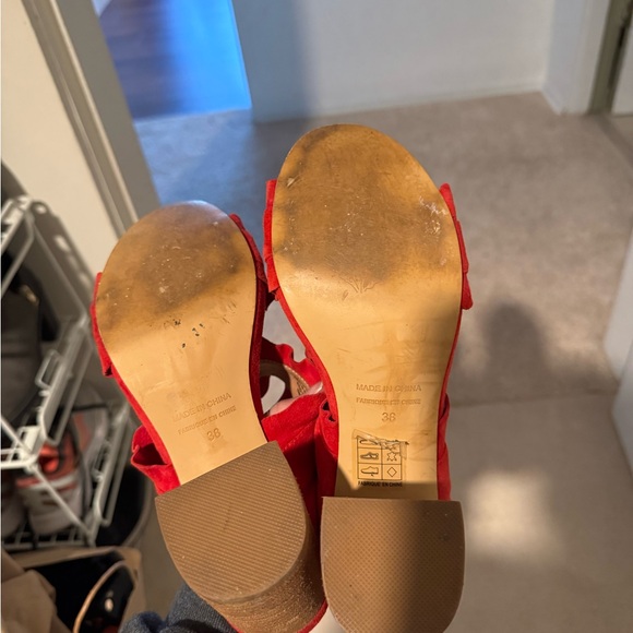 Free People Red Ruffle Heels - Picture 5 of 5